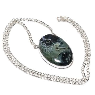 Natural Kambaba Jasper Gemstone 925 Sterling Silver Gift Necklace 20" Y3g14