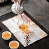 Thickening Grey Tablecloth and Rag Cotton and Linen Absorbent Tea Towel Simple Style Tea Mat Household Tea Ceremony Accessory