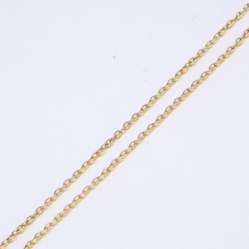 hum K18 0.095 1P Diamond Teardrop Necklace Yellow GoldUsed