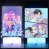 KPop Demon Hunters Kawaii Zoe Mira Rumi Saja Boys Monochrome Light Remote Control 16 Color Night Lights