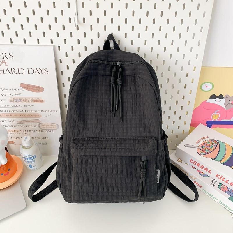 Korean version schoolbag female college student fashion simple solid color computer backpack large capacity junior high school student travel backpack