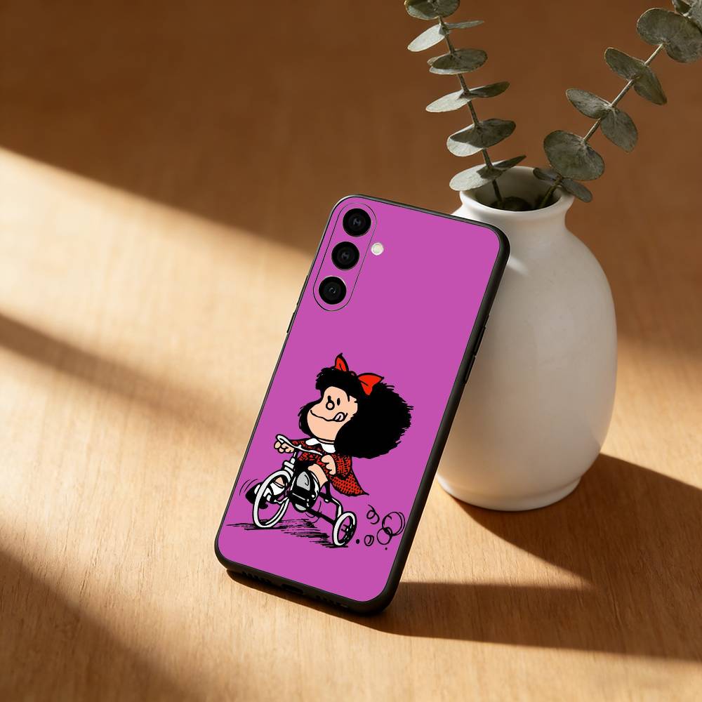 Funny Cartoon M-Mafalda Phone Case For Samsung Galaxy A20,21s,22,31,32,52,53,72,73,80,91 Soft Black Shell