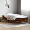 Vidaxl Bed Frame, Smoked Oak, 100X200Cm, Wood-Based Material