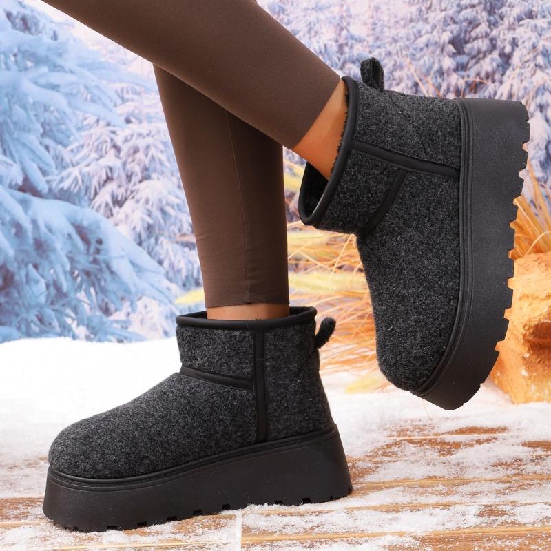 Fashion Classic Platform Short Cylinder Snow Boots Women's 2025 Winter Platform Snow Boots