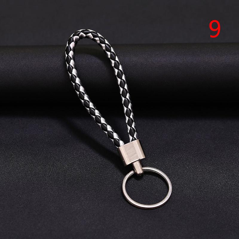 5Pcs/Pack Braided Leather Keychain Colorful Portable Keyring Organizer Leather Lanyard For Car Key Mobile Phone Strap Accessory