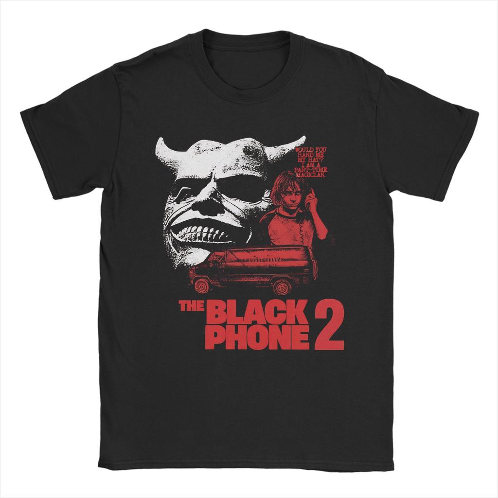 Vintage The Black Phone Horror Movie Tshirts Unisex Crewneck Pure Cotton T Shirt Short Sleeve Tees Gift Idea Tops