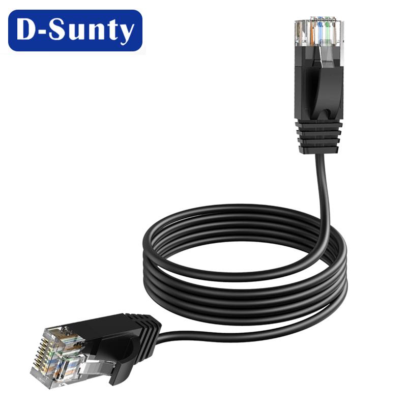 Cat6A Ethernet Slim UTP Network Cable 0.5-30M 32AWG OD 2.8mm Bare Copper RJ45 8P8C ROSH PVC Jacket 5m LAN Patch Cord White Black