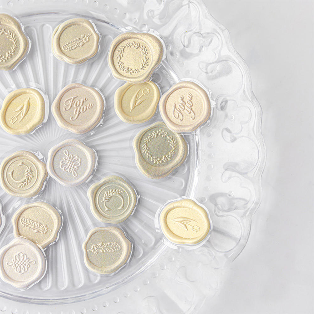 18pcs Vintage Wax Seal Stamp Stickers DIY Scrapbooking Journal Planner Decorations Envelope Plastic Sealing Wax Labels