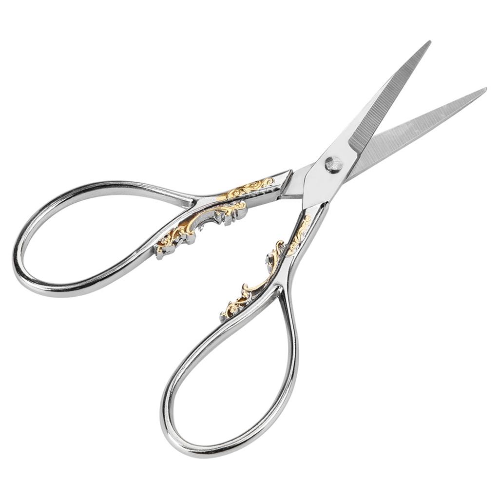 1pc Stainless Steel Tailor Scissors Household   Sewing Accessories(black with gold pattern)