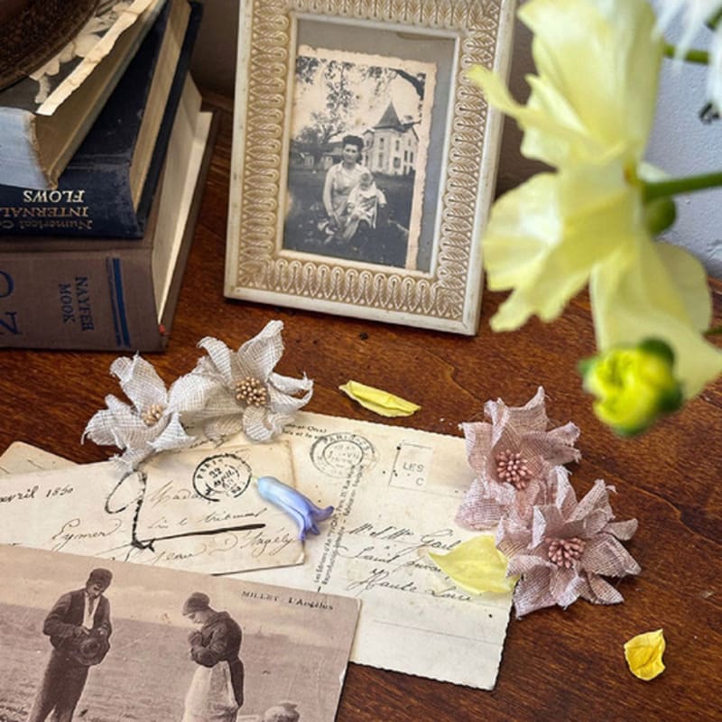 

JAMMER linen flower earring [2 colors] natural