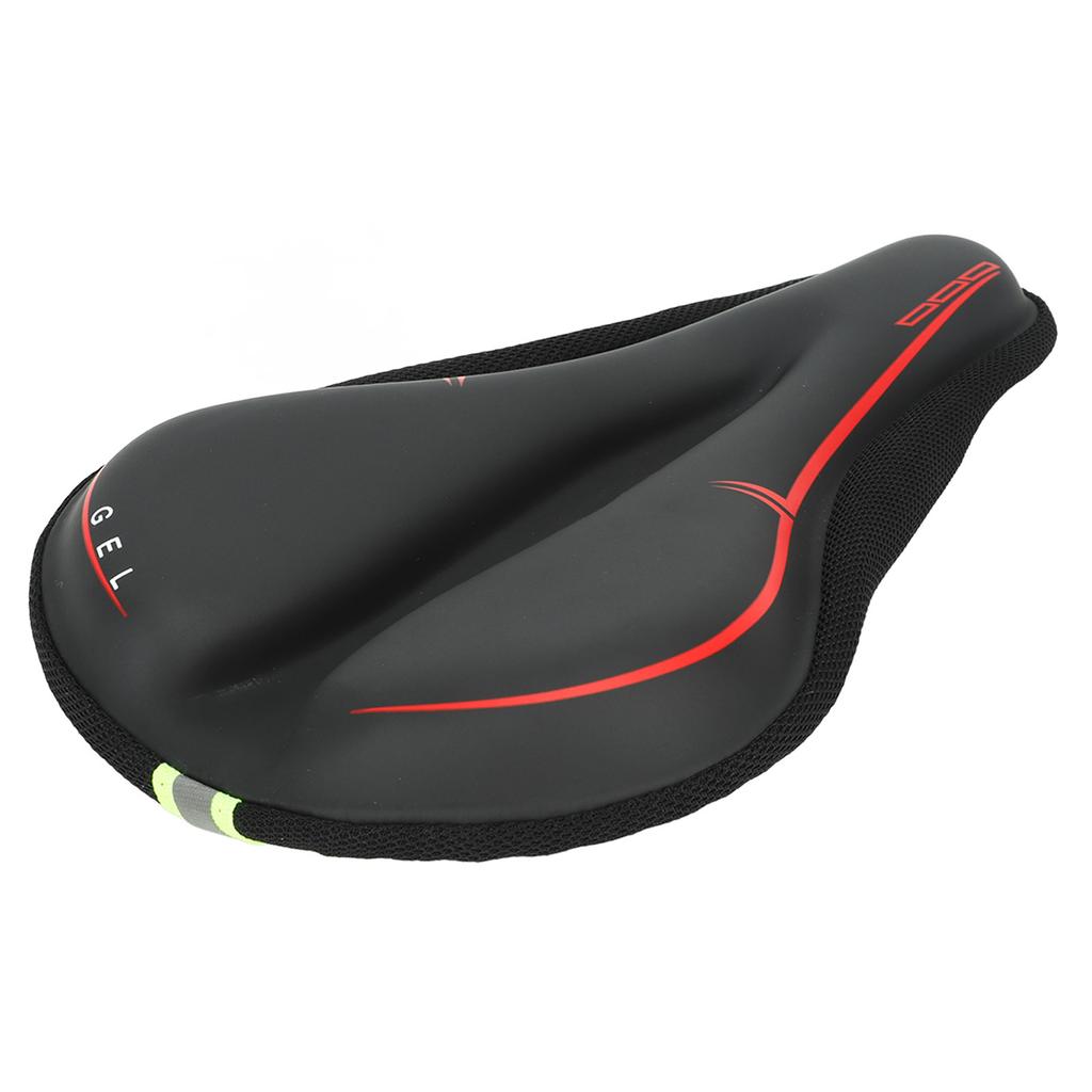 Narrow Bike Seat Cushion Thicken Silicone Breathable Soft Bike Seat Cover with Reflective Warning