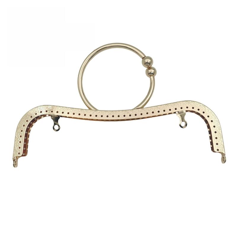 22cm Metal Frame with Kiss Clasp Lock for DIY Creative Bag Handle Projects