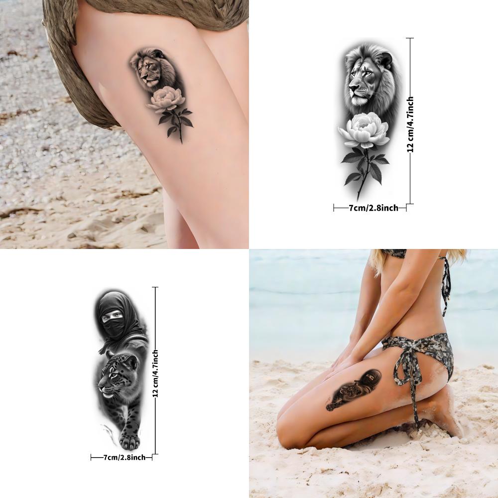 12 Stück Temporäre Tattoos Realistische Temporäre Tattoos Blumen Kolibri Uhr Für Erwachsene Arm Oberschenkel