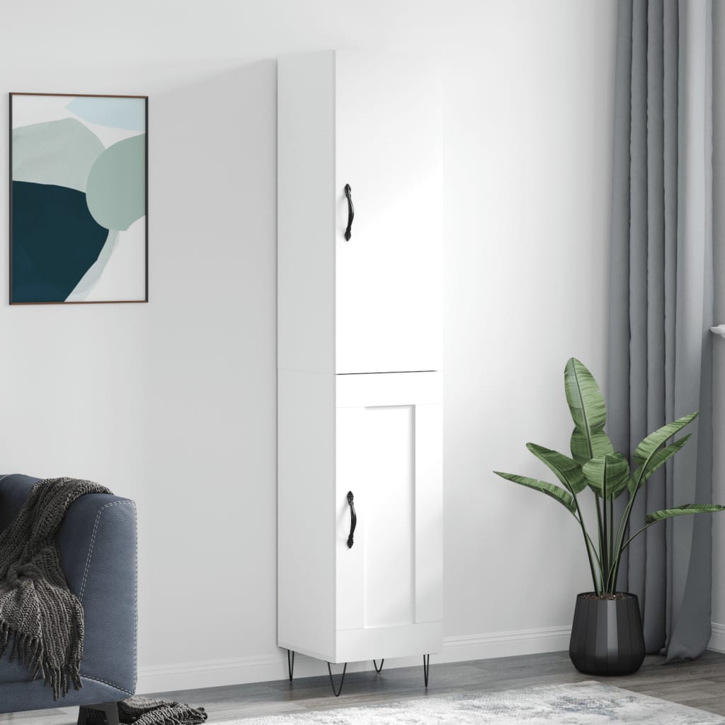 Highboard White 34.5 x 34 x 180 cm Particleboard