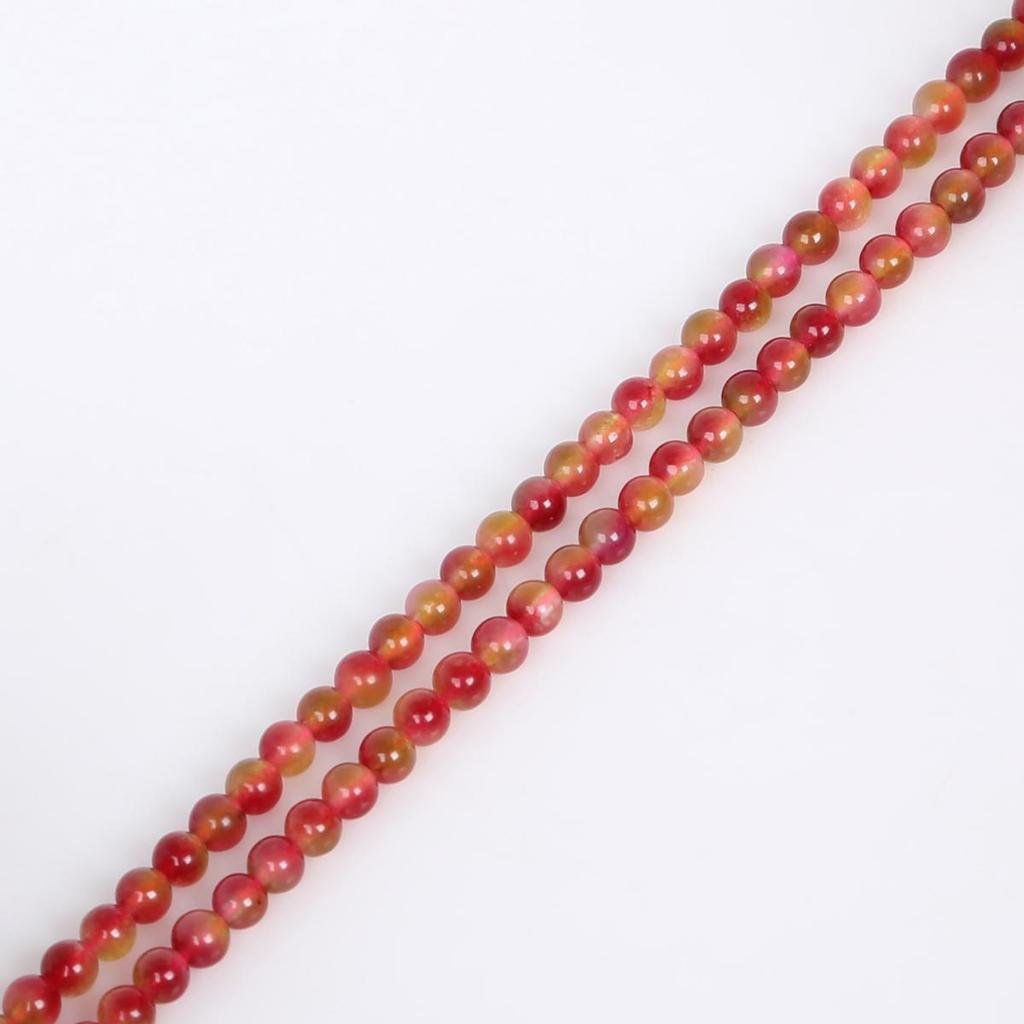 Natural Loose Stone Watermelon Crystal Round Beads for Jewelry Making 15'' Strand 4/6/8/10/12mm