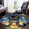 1 Stück Nachtkatze Büro Runder Teppich, Unter Bürostühlen Schlafzimmer Wohnzimmer Heimdekoration, Raumdeko