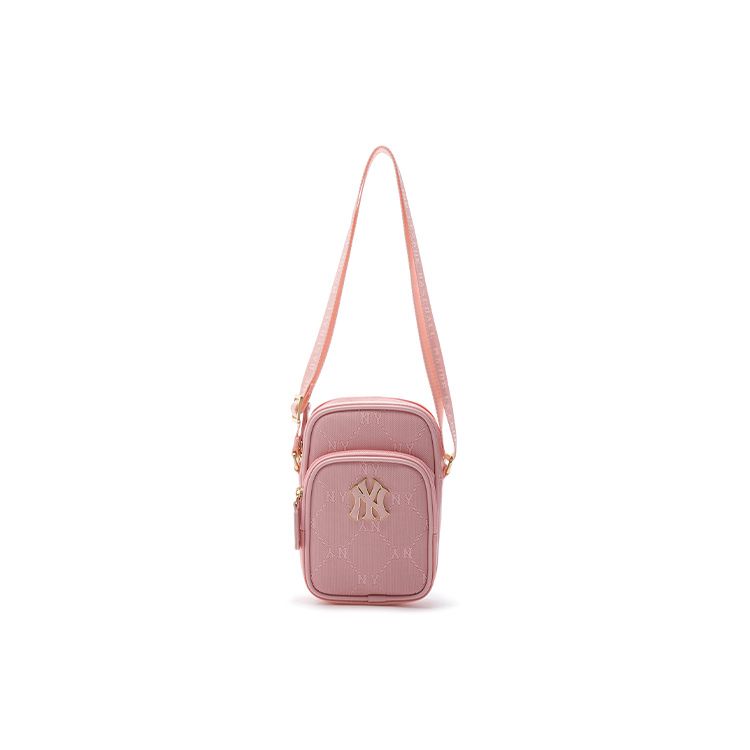 MLB New York Yankees Logo Faux Leather Shoulder Crossbody Bag Women bags Pink 7ACRMDD4N-50PKM