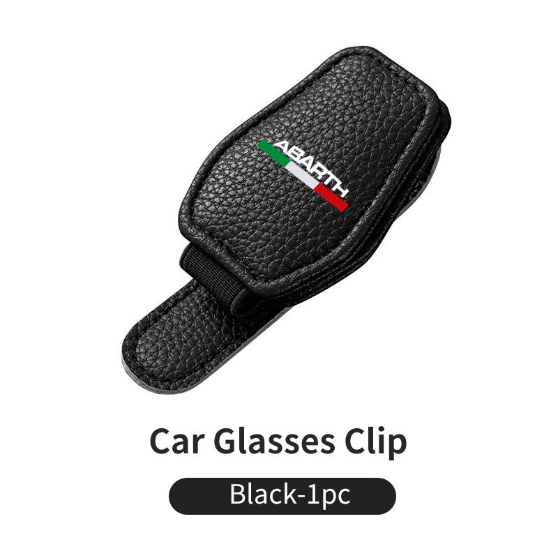 Auto-Sonnenbrillenhalter Magnetischer Lederclip Sonnenblende Brillen für Abarth 500 595 695 124 Spider Panda 5CC TC