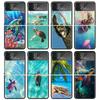 Etui na telefon Morski Żółw Aqua do Samsung Z Flip 6 5 4 3 Galaxy ZFlip6 5G Flip5 Flip4 Czarne Twarde Osłona Ochronna Aparatu