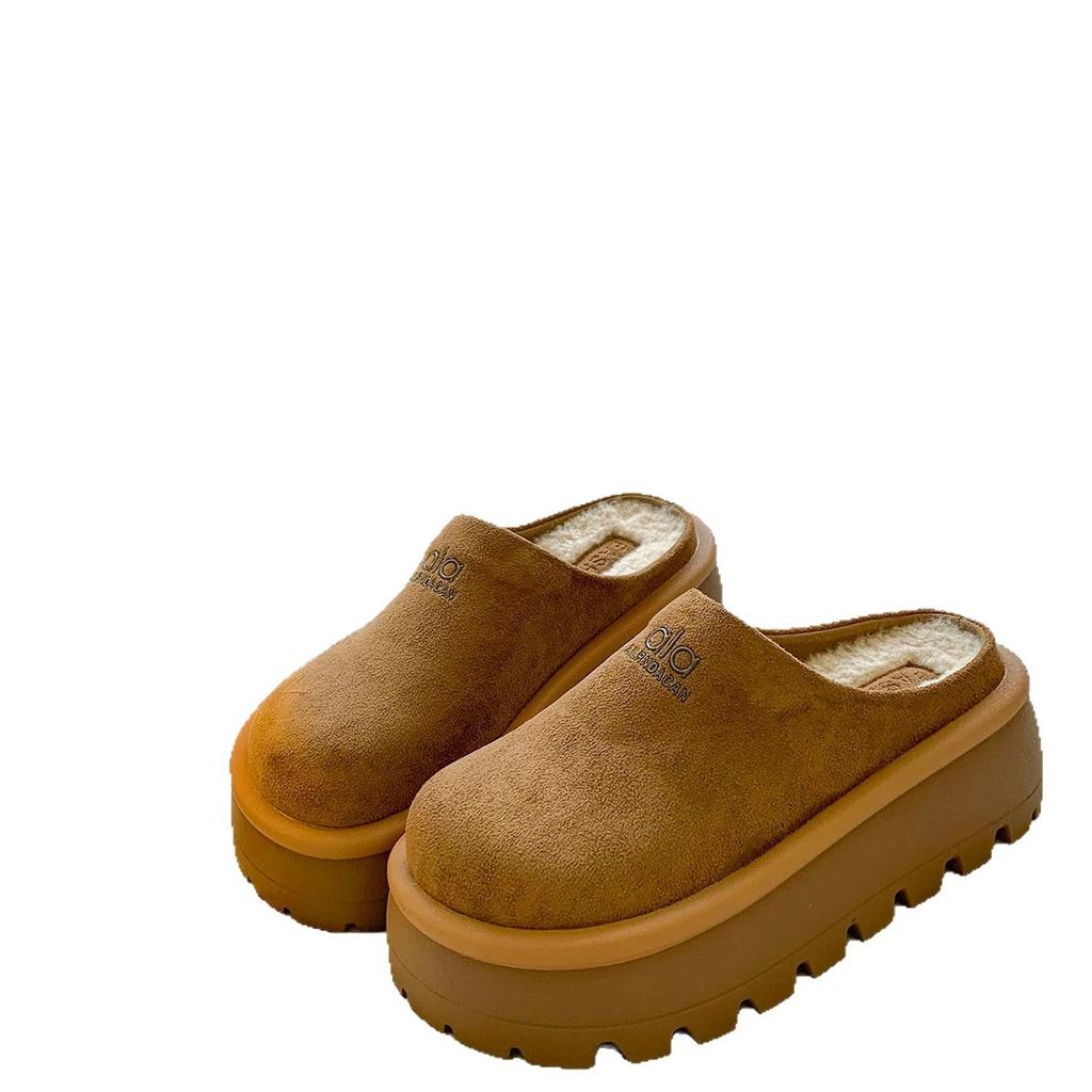 Baotou Half-drag Muffin Shoes for Women To Wear 2025 Autumn Korean Version of Versatile Thick Soles To Increase the Height of Casual Lazy People