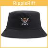 One Piece Skull Embroidered Unisex Fashion Breathable Doublesided Bucket Hat For Summer And Outdoor Activities