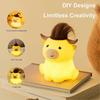 Cute Highland Cow Night Lamp with Soft Silicone Material,USB Charging