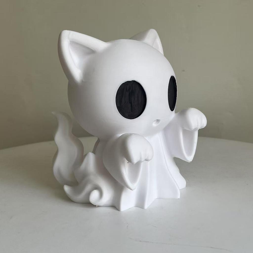 New Product Halloween Ghost Cat Statue 3D Printed Decorative Item