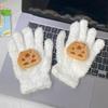 Capybara Coral Velvet Gloves Cycling Cute Gloves New Capybara Plush Gloves  Women