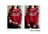 Women's Fair Isle Jacquard Knit Wool Sweater, Retro Round Neck, Long Sleeve, Thickened and Warm Base Layer.