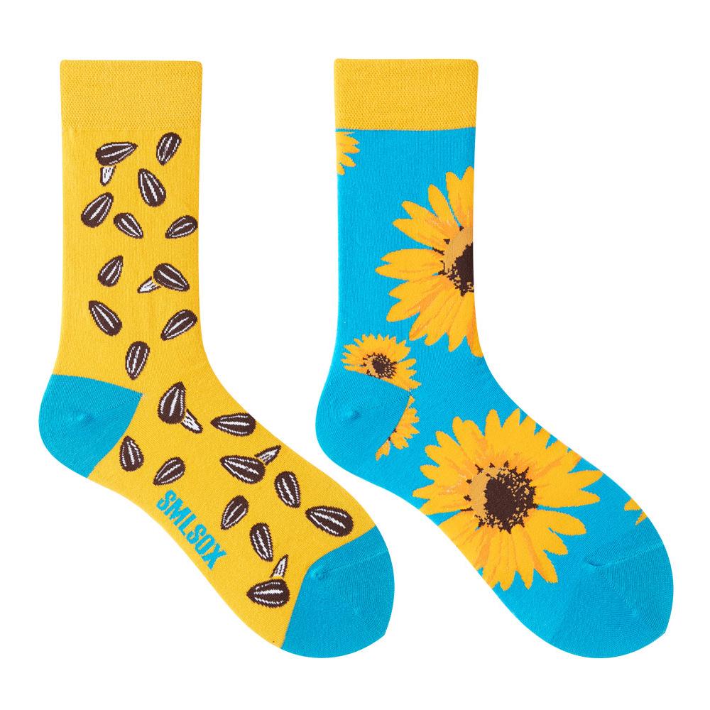 Calzini AB Asimmetrici Trendy Divertenti per Coppia Anatra Mandarina Colorati Calzini a Mezza Gamba SMLSOX
