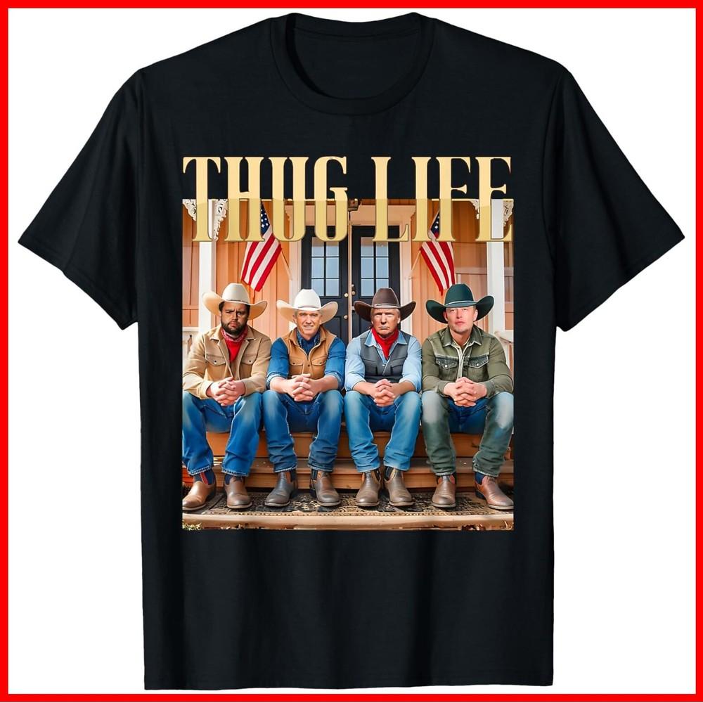 Thug Life Trump Vance Kennedy Elon Black Cotton T-Shirt Unisex T-Shirt XXXXL