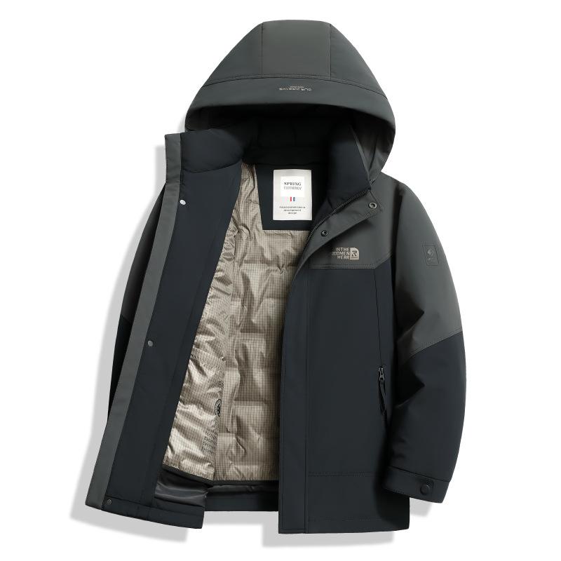 Winter stand-up collar down jacket men's business casual short thickened warm jacket men's middle-aged cold-proof clothing