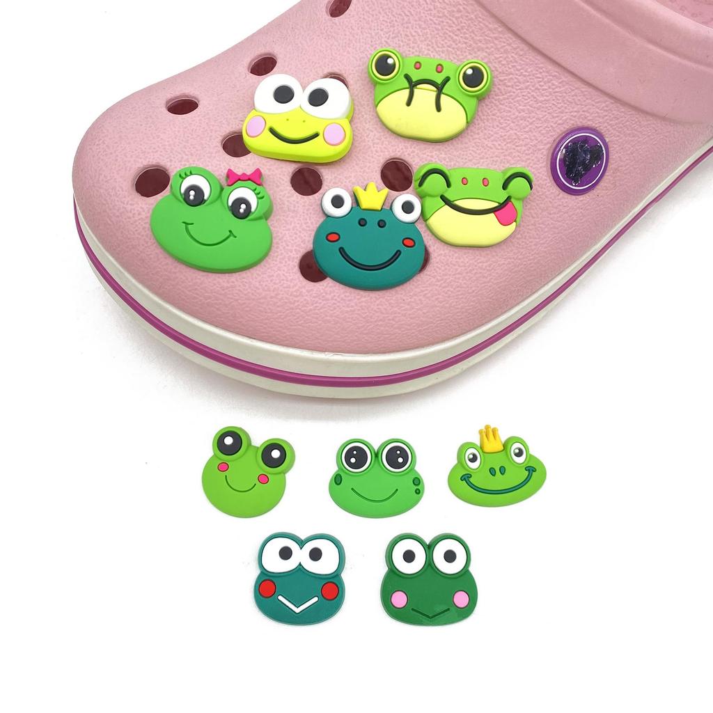 10-Piece Cartoon Frog Croc Charms Set for Fun DIY Sandal and Slipper Decor