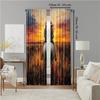2 Pcs, Versatile Polyester Transparent Curtains for Home Decoration Western Cowgirl On Horseback for Use In Bedrooms and Living