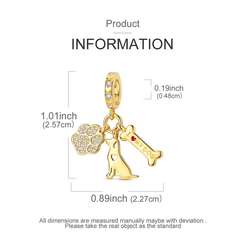 Kupfer Golden Niedlicher Hund & Knochen Anhänger Entworfen Original Perlen Für Schmuckherstellung Charms DIY Armband Halskette Frau Geschenk