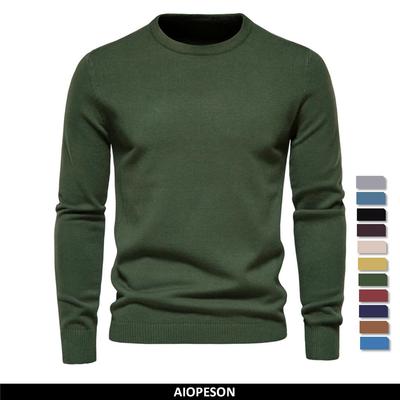 Neuer Rundhals-Pullover Herren-Pullover Lässig Einfarbig Warmer Pullover Herren Wintermode Slim Herren-Pullover 11 Farben