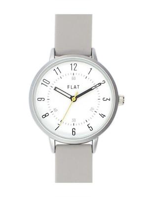 [Follow] FLAT Simple Rubber Strap Watch Y00421S-1 GY Women's Gray