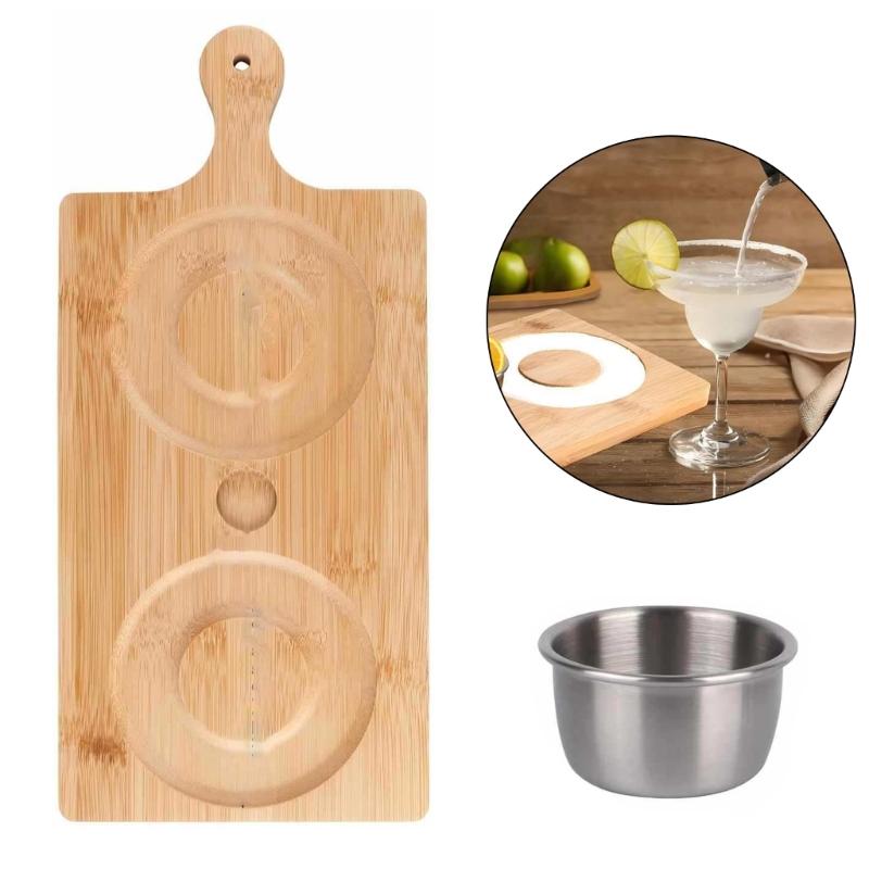 Professional Margarita Salt Edge Set With Smooth Outside Easy To Clean Stackable Design For Home Bar Restaurant Use