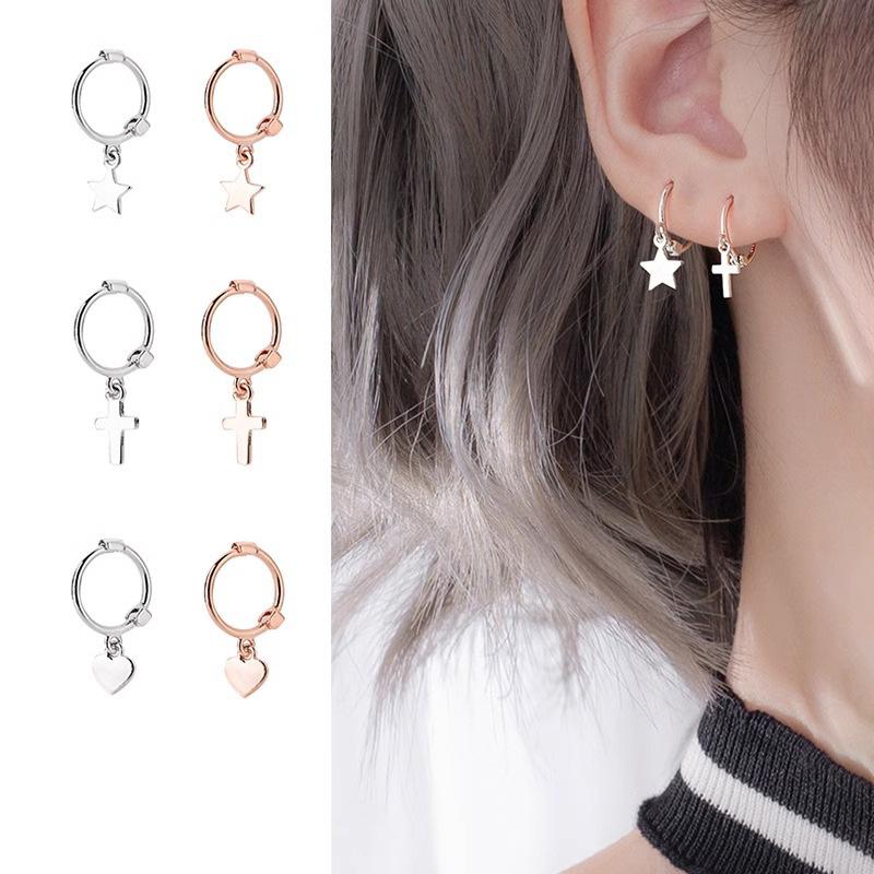 Minimalist Cross Ear Buckle Women's Temperament Versatile Love Design Niche Vintage Elegant Everyday Ear Jewelry