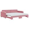 VidaXL Daybed with Trundle and Mattress Pink 90x200 Cm Velvet 3196956