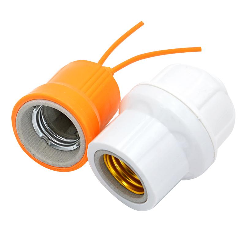 E27 Waterproof Ceramic Lamp Mouth Insulation Lamp Holder With Small Three Links Animal Heating Lamp Spiral Electric Light Socket