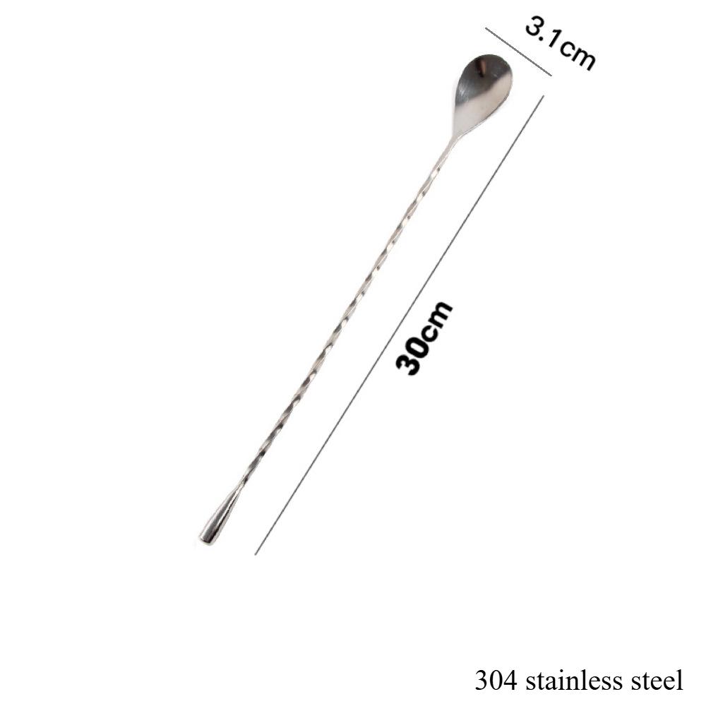 304 Stainless Steel Spoon Spoon Cocktail Bar Spoon Bar Bartender Spoon Milk Tea Stirring Spoon Double Head Bar Spoon Bar Spoon