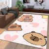 Cute Cartoon Bear Pattern Carpet with Pink Heart Details for Bedroom Suitable for use as an anti-slip for living room bedroom sofas