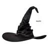 Black Ruffled Lace Velour Witch Hat with Harry Map Design
