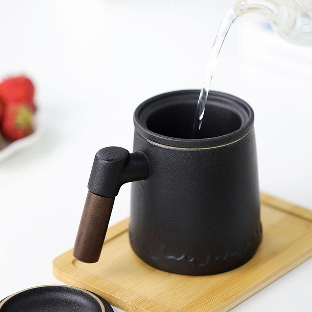 Kung Fu tesett med trehåndtak 400 ml keramisk tekopp personlige gaver
