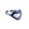 European and American Titanium Steel Ring Women's Heart-shaped Niche Simple Non-fading Open Ring