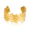 Exaggerated Stainless Steel Metal Shell Flower Cuff Bangle Bracelet for Women Vintage Gold Color Bangles Beach Party Jewelry New