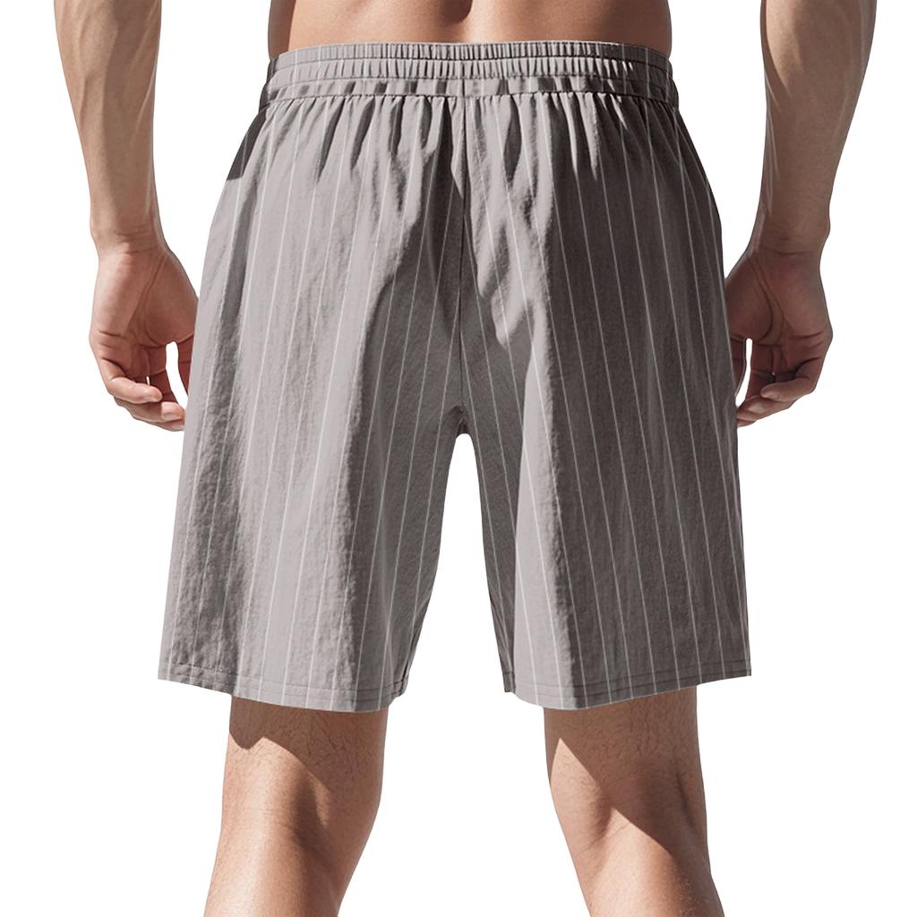 Men's Linen Drawstring Beach Shorts Lightweight Casual Summer Shorts