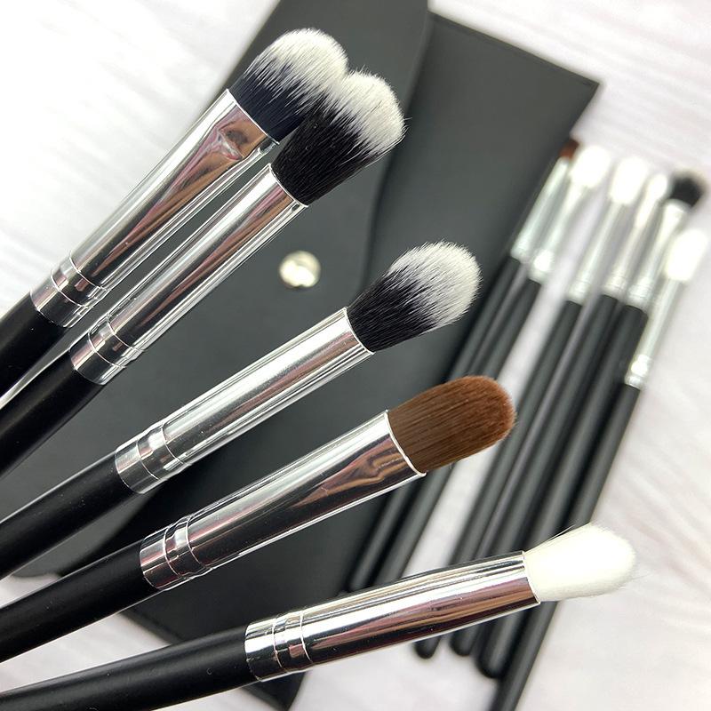 Neues Make-up-Pinsel-Set mit 11 Lidschattenpinseln Weiche Fasern Grobe Borsten Premium-Werkzeuge Augenbrauenpinsel Nasenschattenpinsel