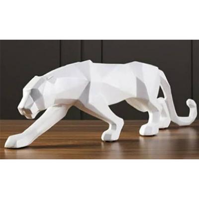 Panther/Cheetah/Jaguar Showpiece/Leopard Resin Animal Showpiece for Home Décor Showpiece & Living Room Gift Item (White)